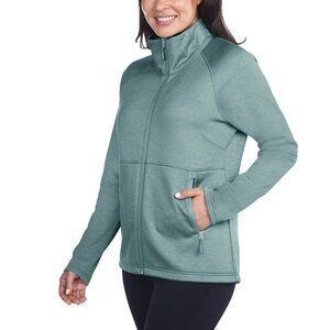 Kirkland Signature Womens Jacket XXL Teal Fleece Full Zip